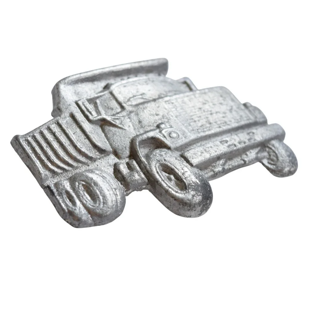 Vintage Custom Cast Aluminum Dump Truck Belt Buckle Construction Trucker 3.5